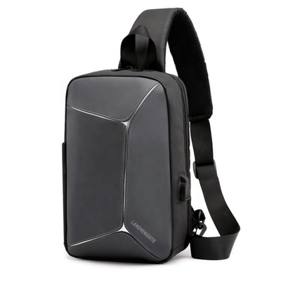 PU Męska torba na ramię Crossbody Wodoodporna torba na ramię z kablem USB BSCI