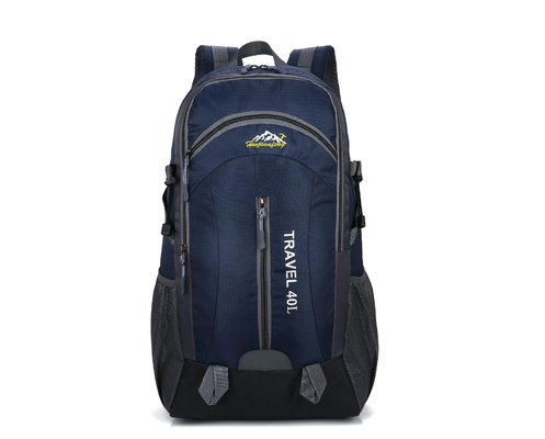 Pomarańczowy wodoodporny plecak 40L 55 cm Plecak podróżny na kemping z otworem do ładowania USB