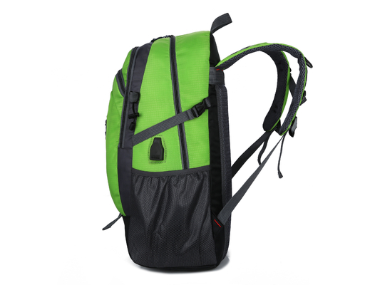 Pomarańczowy wodoodporny plecak 40L 55 cm Plecak podróżny na kemping z otworem do ładowania USB