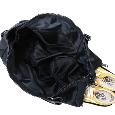 Czarna męska sportowa torba sportowa Nylonowa torba sportowa z przegrodą na buty