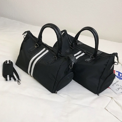 Czarna męska sportowa torba sportowa Nylonowa torba sportowa z przegrodą na buty