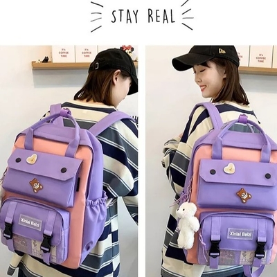 Student Canvas 4 In 1 Backpack Sets Zestaw tornister szkolny dla dziewczynek dla chłopców