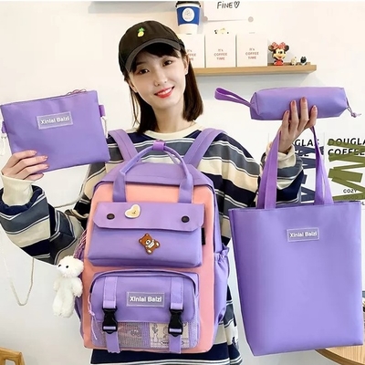 Student Canvas 4 In 1 Backpack Sets Zestaw tornister szkolny dla dziewczynek dla chłopców