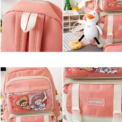 OEM 1,35-calowy zestaw szkolny dla dziewcząt o dużej pojemności Plecak 5 w 1 Sling Pencil Bag