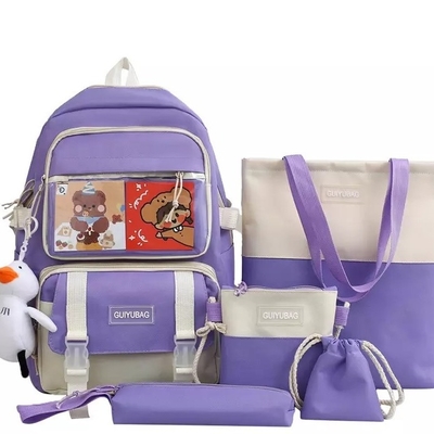 OEM 1,35-calowy zestaw szkolny dla dziewcząt o dużej pojemności Plecak 5 w 1 Sling Pencil Bag