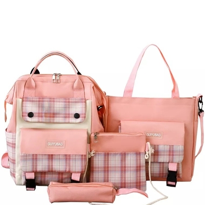 Canvas Girls School Bag Set College Wodoodporny zestaw torebek na książki Portfel