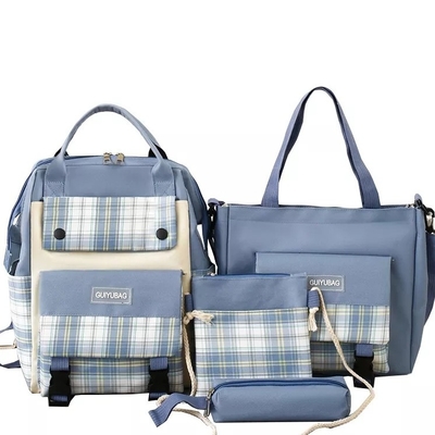 Canvas Girls School Bag Set College Wodoodporny zestaw torebek na książki Portfel