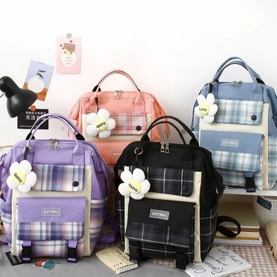 Canvas Girls School Bag Set College Wodoodporny zestaw torebek na książki Portfel