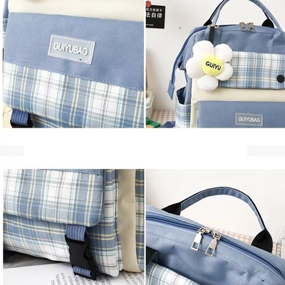 Canvas Girls School Bag Set College Wodoodporny zestaw torebek na książki Portfel
