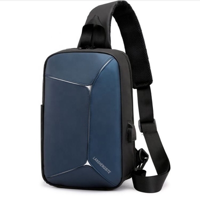 PU Męska torba na ramię Crossbody Wodoodporna torba na ramię z kablem USB BSCI