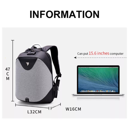 Poliestrowy plecak na laptopa biznesowe 1,54 cala Plecak antykradzieżowy dla mężczyzn Laptop