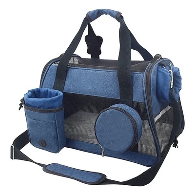 3 In 1 Pet Carrier Bag Small Cat Dog Travel Carrier Nylon PU Cotton Material